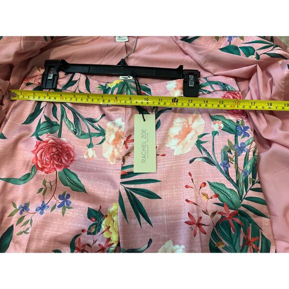 Rachel Zoe Women’s Suit Set Pink Floral Tropical Size Large Blazer NWT - Picture 8 of 12
